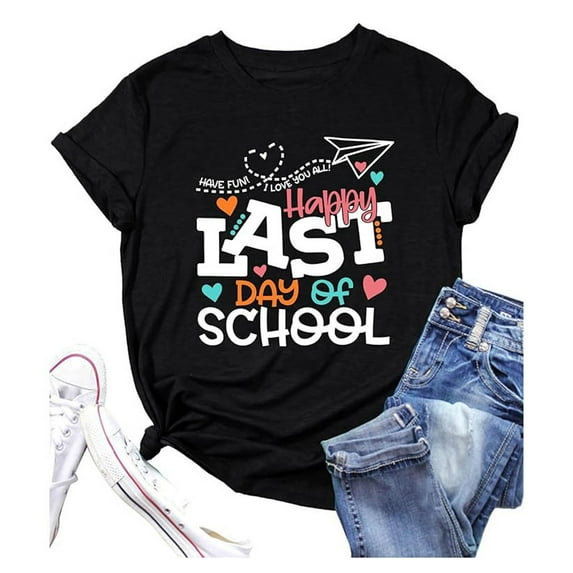 WENWU Women's Summer Casual Print Comfortable Fashion Color Round Neck Short Sleeve T Shirt Juniors Graphic Tops T Shirts Short Sleeve for Women