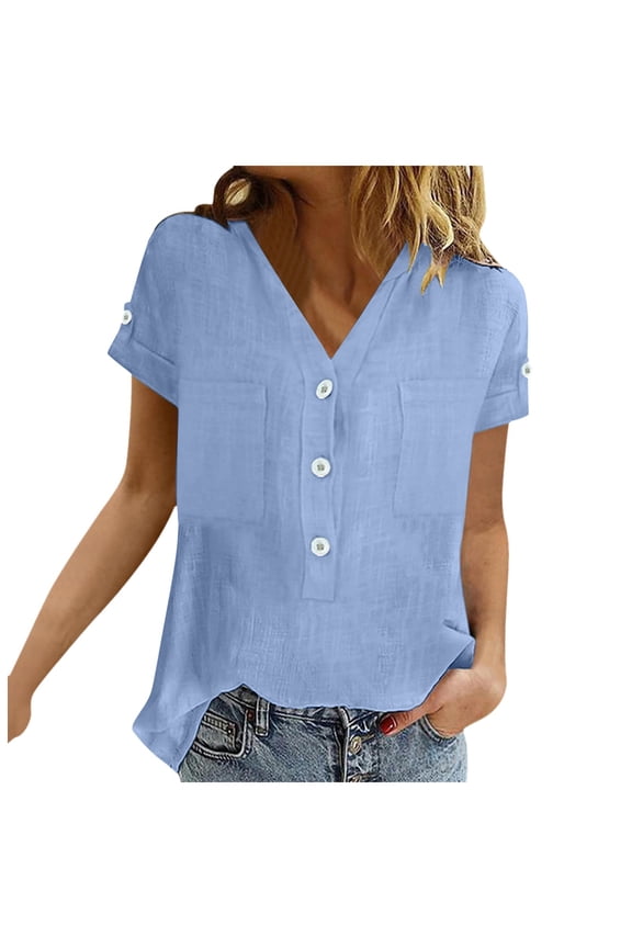 Women's Summer Tank Loose Fit Pleated V Neck Sleeveless Top Curved Hem Flowy High Neck Womens Shirt Quarter Sleeve