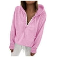 thumbnail image 1 of WENWU Women's Sweatshirts Hoodies Long Sleeve Hoodie Pullovers for Women Soft Hoodie Pink Hoodie Womens Winter Tops Cute Sweatshirt, 1 of 5