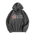thumbnail image 1 of WENWU Women's Sweatshirts Hoodies Long Sleeve Womens Pullover Hoodie Graphic Hoodie Grey Hoodie Y2k Womens Fall Outfits College Wear, 1 of 3