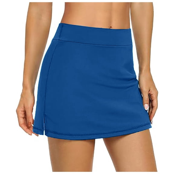 WENWU Womens Casual Solid Tennis Skirt Yoga Sport Active Skirt Shorts Skirt Long Pencil Skirts for Women Long Skirt