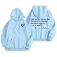 thumbnail image 1 of WENWU Womens Hoodie Long Sleeve Hoodie Womens Pullover Sweatshirts Cozy Sweatshirts for Women Light Blue Clothes Cute Winter Outfits for Women Teens Clothes, 1 of 7