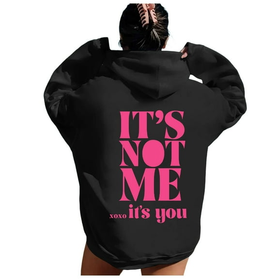WENWU Womens Hoodie Long Sleeve Lightweight Pullover for Women Baggy Hoodies Black Hoodies for Women's Fall Clothes Clothing for Women