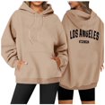 thumbnail image 1 of WENWU Womens Hoodie Long Sleeve Pullover Hoodies for Women Cute Hoodies Khaki Sweater Women's Fall Clothes Women's Fashion Hoodies & Sweatshirts, 1 of 6
