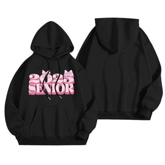 WENWU Womens Hoodies Long Sleeve Pullover Hoodie Sweatshirt Oversized Hoodie for Women Black Hooded Sweatshirt Fall Hoodies for Women Cute Womens Clothes