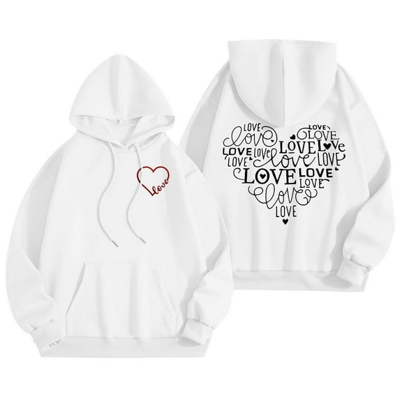 WENWU Womens Hoodies Long Sleeve Hoodie Pullover Hoodie Graphic Hoodie White Sweatshirts for Women Fall Fashion for Women Fashion