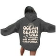 thumbnail image 1 of WENWU Womens Hoodies Long Sleeve Pullover Hoodies Graphic Hoodies for Women Dark Gray Sweatshirt Womens Fall Clothing Young Women, 1 of 6