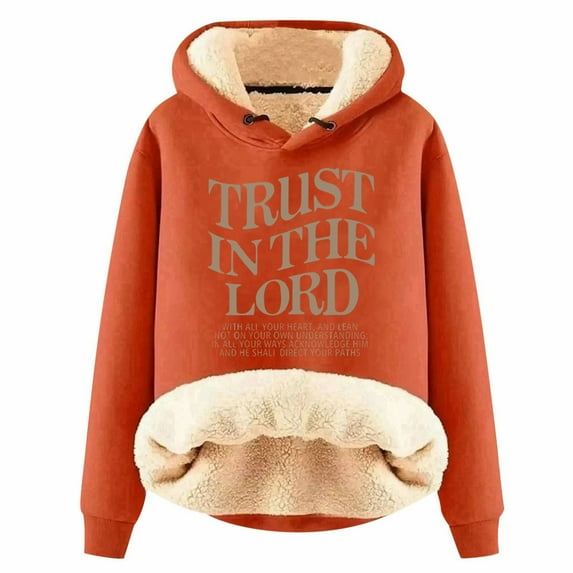 WENWU Womens Hoodies Long Sleeve Pullover Sweatshirts Soft Hoodie Orange Sweatshirts for Women's Fall Fashion College Clothes for Women