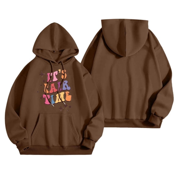 WENWU Womens Hoodies Long Sleeve Women Hoodies Pullover Oversized Sweatshirt for Women Brown Sweatshirt Women Winter Tops Streetwear Clothes