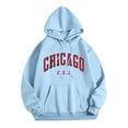 thumbnail image 1 of WENWU Womens Hoodies Long Sleeve Women Pullover Cozy Sweatshirts for Women Sky Blue Hoodie Womens Fall Fashion College Wear, 1 of 3