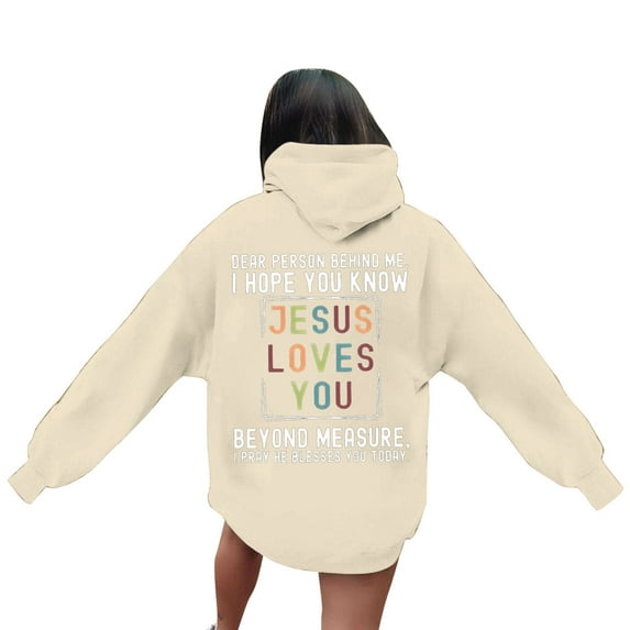 WENWU Womens Hoodies Long Sleeve Women Pullover Oversized Hoodies for Women Beige Hoodie Fall Outfits for Women 2025 Cute Sweatshirt
