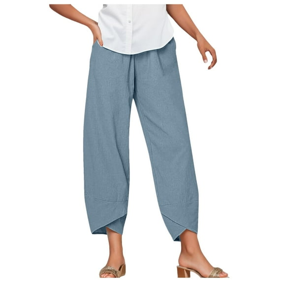 WENWU Womens Pants Business Casual Outfits for Women Blue Womens Pants Comfy Sweatpants Womens Trousers High Waisted with Pockets Women Fall Pants