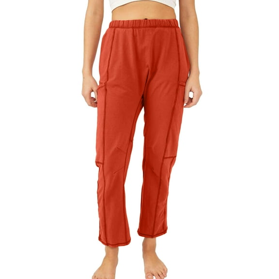 WENWU Womens Pants Women'S Pants Casual Red Work Pants for Womens Comfy Pants Womens Trousers High Waisted with Pockets Women Summer Pants