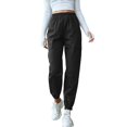 thumbnail image 1 of WENWU Womens Pants Womens Pants Casual Black Pants for Women Lounge Pants High Waisted Trousers with Pockets Womens Fall Pants, 1 of 8