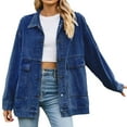 thumbnail image 1 of WENWU Womens Slim Retro Classic Loose Denim Casual Jacket Tall Lightweight Jacket Jackets, 1 of 6