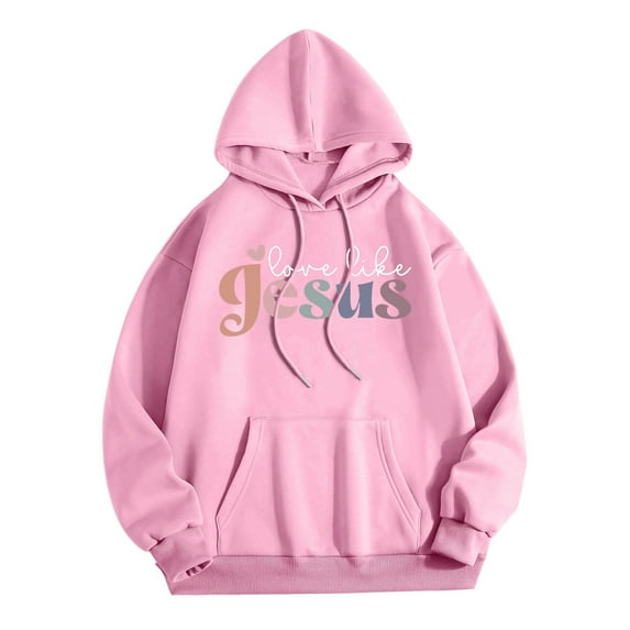 WENWU Womens Sweatshirt Hoodies Long Sleeve Hoodie Pullover Hoodies Graphic Hoodies for Women Pink Hoodie Fall Fashion Young Women