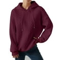thumbnail image 1 of WENWU Womens Sweatshirt Hoodies Long Sleeve Hoodie Women Pullover Soft Hoodie Wine Red Hoodies Fall Jackets Comfy Clothes for Women, 1 of 5