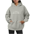 thumbnail image 1 of WENWU Womens Sweatshirt Hoodies Long Sleeve Hoodies for Women Pullover Graphic Hoodie Light Gray Sweater Fall Fashion for Women Workout Wear, 1 of 6