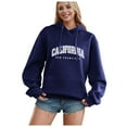 thumbnail image 1 of WENWU Womens Sweatshirt Hoodies Long Sleeve Womens Pullover Oversized Hoodie for Women Navy Crewneck Sweatshirt Women Fall Jacket Cute Womens Clothes, 1 of 4