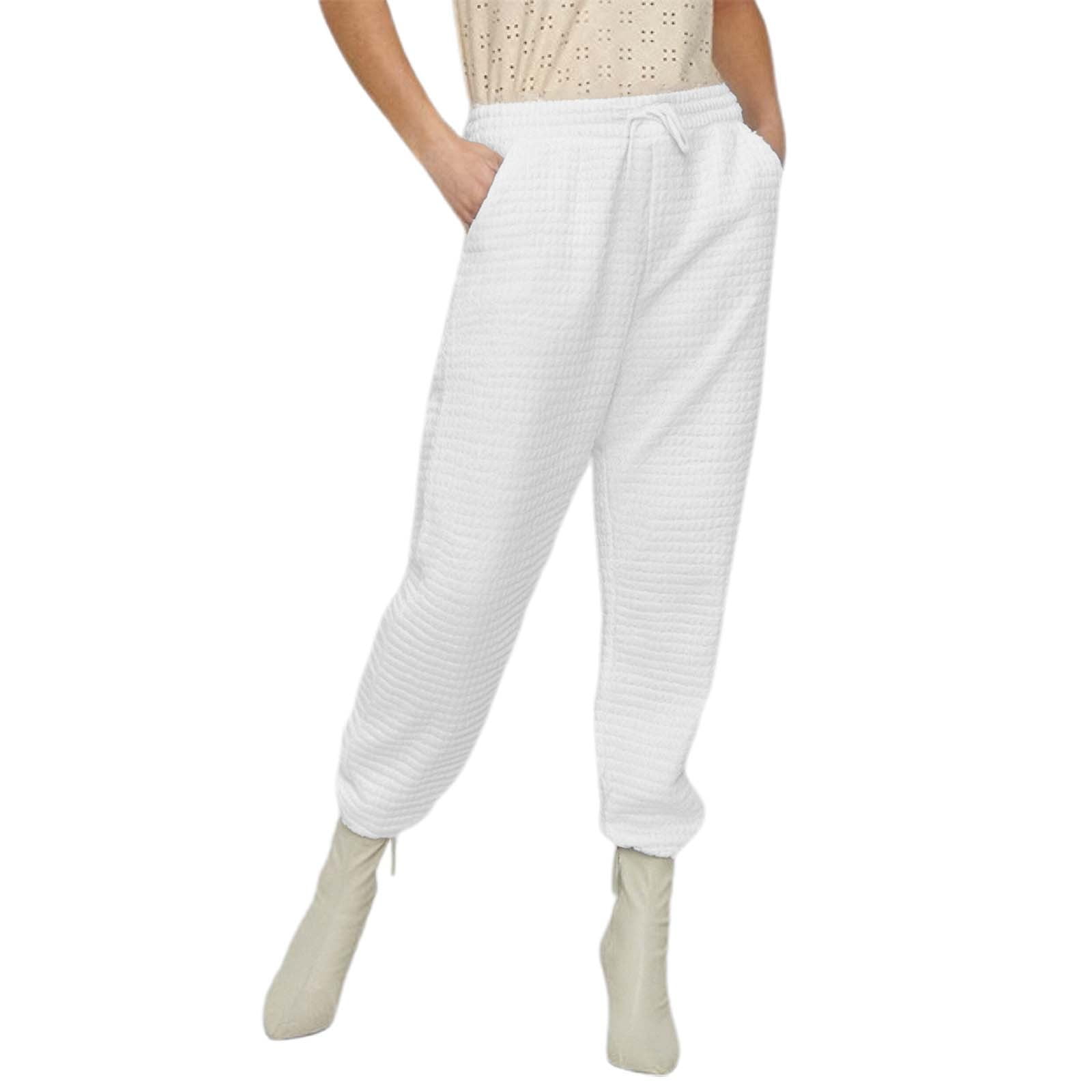 WENWU Womens Trousers Business Casual Outfits for Women White Work ...
