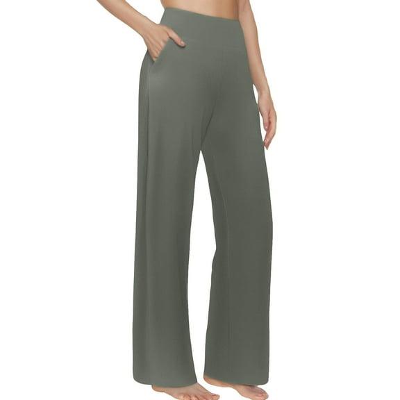 WENWU Womens Trousers Casual Pants Grey Trousers for Women Comfy Pants Women High Waisted Pants Summer Pants for Women 2025