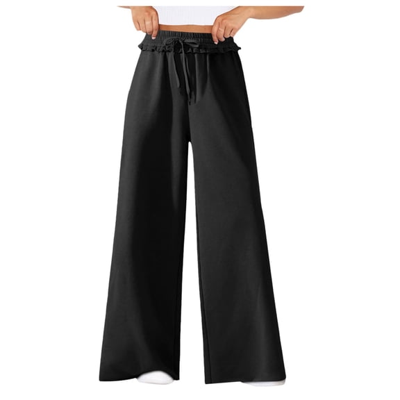 WENWU Womens Trousers Casual Pants for Women Black Pants Comfy Work Pants Women Elastic Pants for Women with Pockets Women Summer Pants