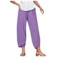 thumbnail image 1 of WENWU Womens Trousers Casual Pants for Women Purple Pants for Women Lounge Pants Womens Trousers High Waisted with Pockets Summer Pants, 1 of 4
