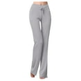 thumbnail image 1 of WENWU Womens Trousers Casual Womens Pants Light Gray Womens Pants Loose Pants for Women Wide Leg Womens Pants with Pockets Fall Pants for Women, 1 of 6