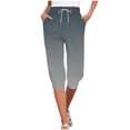 thumbnail image 1 of WENWU Womens Trousers Ladies Casual Pants Grey Baggy Pants Womens Comfy Work Pants High Waist Pants Women with Pockets Summer Pants, 1 of 5
