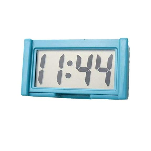 WENXUAN Car Dashboard Digital Clock - Small LED Clocks Vehicle Adhesive Mini Time Clock (Blue)
