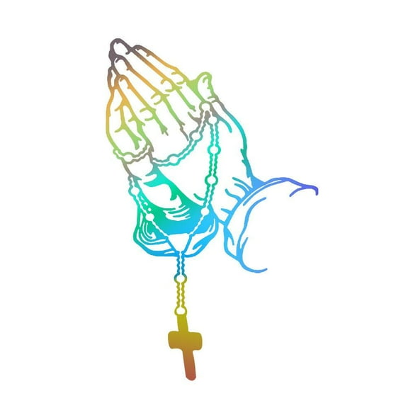 WENXUAN Car Fashion Sticker Pearl Rosary God Christ Prayer Glass Vinyl Styling Motorcycle N0m4 Window Decal Decoration Aut Gesture wall Stickers decals Wheel queen praying menpraying dec