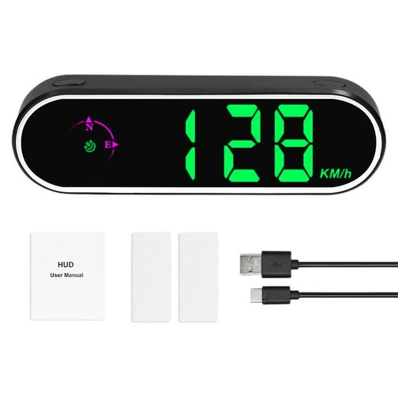 WENXUAN Car Headup Display GPS Digital Speedometer w Colorful LED Display Clock (A)