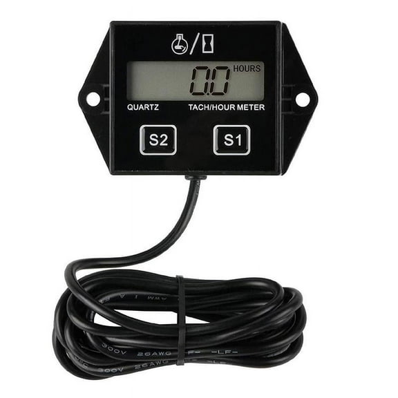 WENXUAN Digital Engine RPM Tachometer Hour Meter Gauge For 2 4 Engines w1a D2N5 (black)