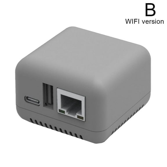 WENXUAN Hot Professional Mini NP330 Network USB 20 Print Server Network/WIFI/BT/WIFI cloud printing Version Accessories (gray)