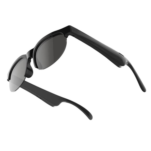 WENXUAN Smart GlassesCamera Bluetooth Sunglasses Open Ear Speaker Headset Headphone (black)