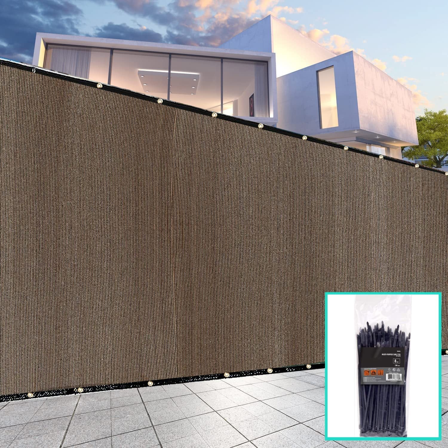 WENZHOU Customized 5' x 25' Brown Fence Privacy Screen, Custom ...