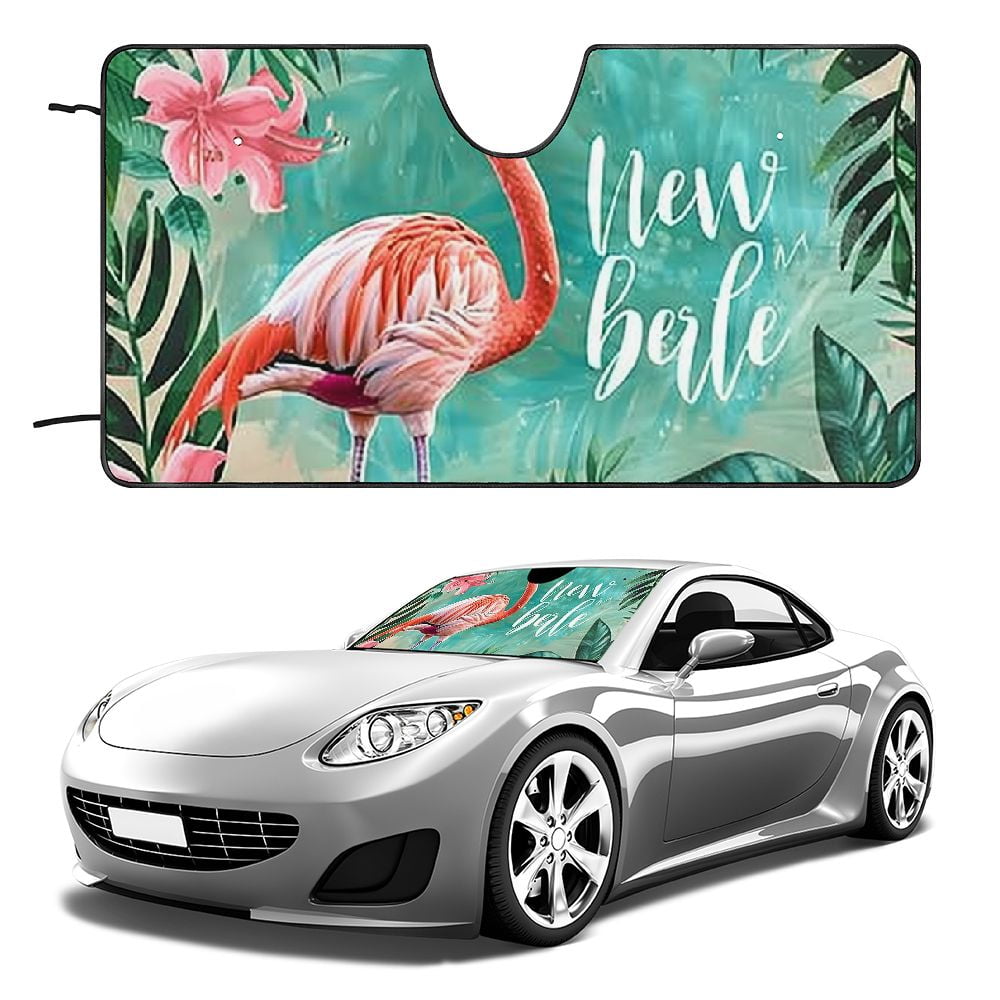 WENZZ Flamingo Windshield Sun Visor Shade Protector Blocks UV Spring