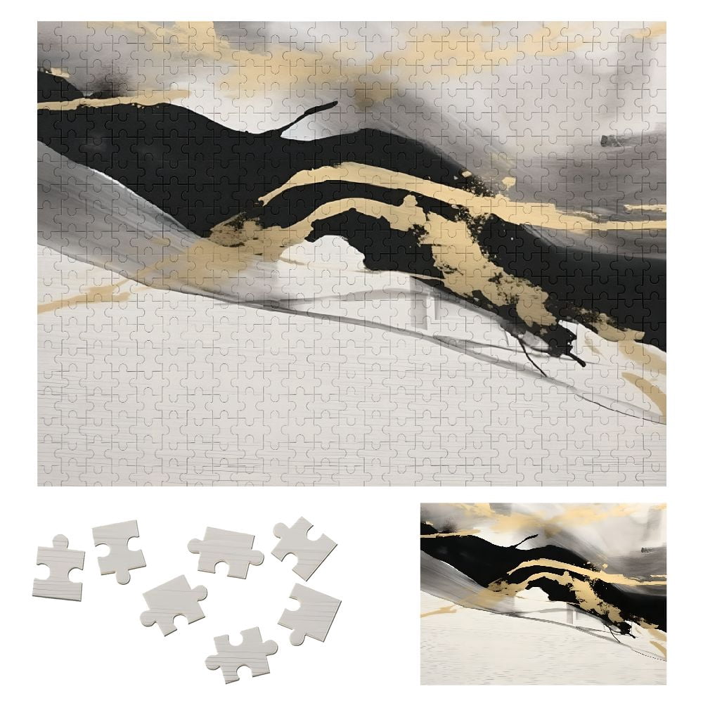WENZZ Gold Lines Wooden Jigsaw Puzzle for Adults and Kids Challenging ...