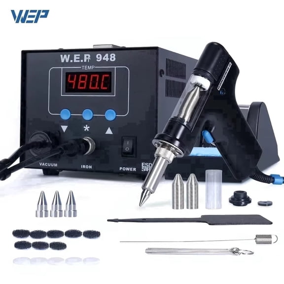 WEP Desoldering Station 948 90W Soldering Suction Tin Gun with Stand