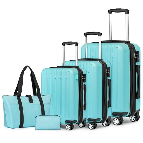 WEPLUS 5Piece Hardside Carry On Luggage Sets TSA Lock Spinner Wheels 20"24"28" Suitcase with Cup Holder