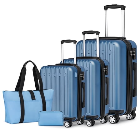 WEPLUS 5Piece Hardside Carry On Luggage Sets TSA Lock Spinner Wheels 20"24"28" Suitcase with Cup Holder