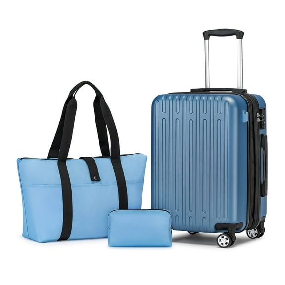 WEPLUS Hardside Carry On Luggage 3 Piece Luggage Sets TSA Lock Spinner Wheels 20" Suitcase with Cup Holder