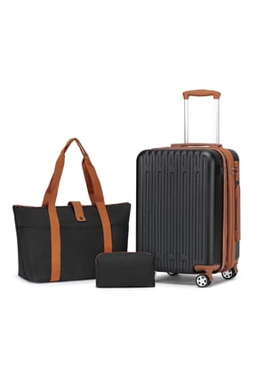 Hardside Carry on Luggage 3 Piece Luggage Sets TSA Lock Spinner Wheels 20" Suitcase with Cup Holder