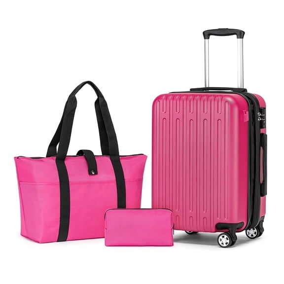 WEPLUS 20" Expandable Carry-On Luggage Set 3-Piece with Duffel Bag and Toiletry Bag