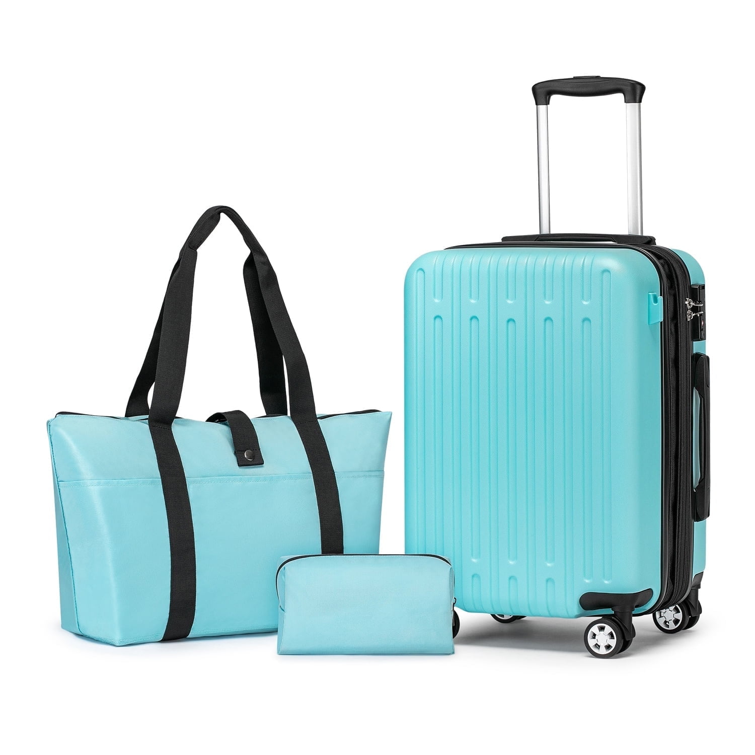 WEPLUS Hardside Carry On Luggage 3 Piece Luggage Sets TSA Lock