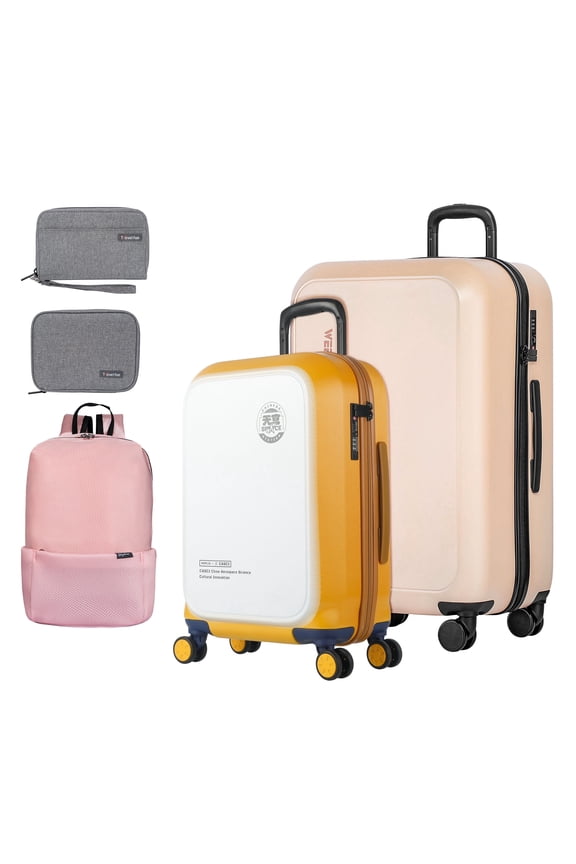 Luggage Sets 5 Piece(20",26" ),Hardside Carry-On Luggage, Hardshell Suitcase With Wheels, With Scratch-Resistant Surface, Four Multi-directional Wheels