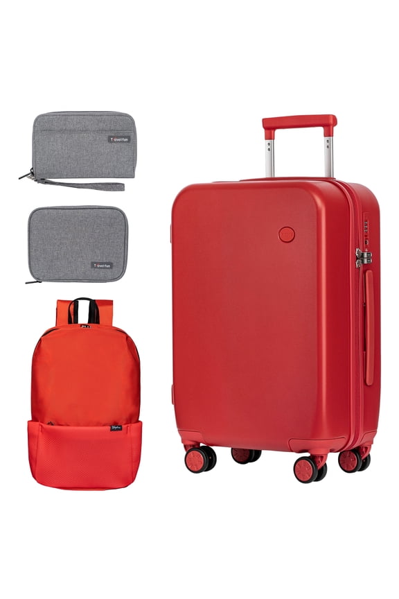 Suitcase Set 4 Piece Luggage Set Carry On Travel Luggage TSA Lock Spinner Wheels Hardshell Lightweight Luggage Set