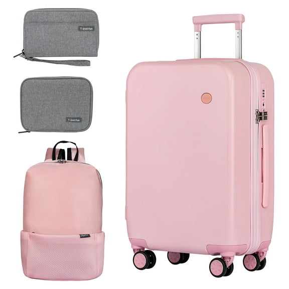 WEPLUS Suitcase Set 4 Piece Luggage Set Carry On Travel Luggage TSA Lock Spinner Wheels Hardshell Lightweight Luggage Set