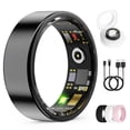 thumbnail image 1 of WEPMOUS Smart Ring for Men & Women, Fitness & Sports Ring with App for Android & iOS, IP68 Waterproof Wearable Smart Ring , 10+ Activity Modes , Black Size 11, 1 of 9