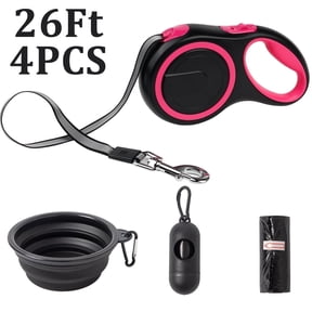 4 Pack Retractable Dog Leash,26ft Dog Leash for Small Medium Large Dogs Up to 110lbs,360 Tangle-Free Reflective Nylon Tape,Adjustable length,with Anti-Slip Handle,One-Handed Brake,Pause,Lock